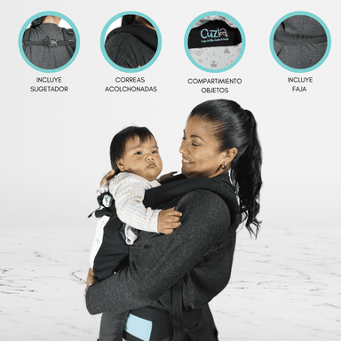 CANGURO CUZKA PORTER BEBÉ ERGONÓMICO 4 EN 1 BLUE