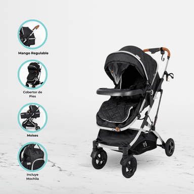 COCHE TRAVEL SYSTEM BABY HAPPY EVO II ROSADO DEPORTIVO BEBÉS