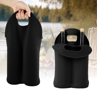 BOLSA DE REGALO TRANSPORTE PARA VINO O BOTELLAS WINE BAG COLOR NEGRO