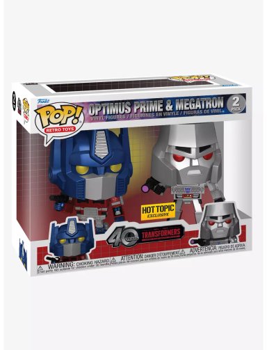 FIGURA COLECCIONABLE FUNKO POP! TRANSFORMERS RETRO TOYS OPTIMUS PRIME Y MEGATRON HOT TOPIC EXCLUSIVE - 1