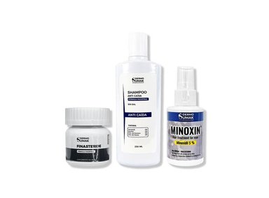 CÁPSULAS FINASTERIDE 1MG + SHAMPOO ANTICAÍDA 250ML + LOCIÓN MINOXIN