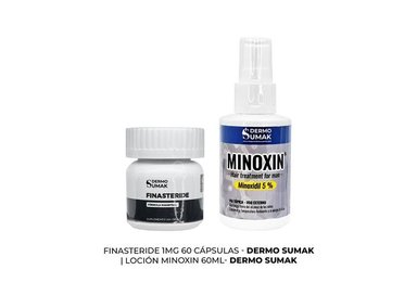 TRATAMIENTO CAPILAR FINASTERIDE 1MG X 60 CÁPSULAS + LOCIÓN MINOXIN 60ML - 2
