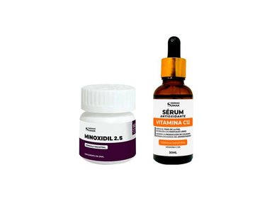 MINOXIDIL 2,5MG CÁPSULAS Y SÉRUM ILUMINADOR VITAMINA 30 ML