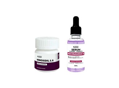 MINOXIDIL 2,5MG CÁPSULASY SÉRUM HIDRATANTE NIACINAMIDA 30 ML