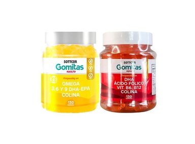 GOMITAS OMEGA 3 + GOMITAS CON DHA ACIDO FOLICO