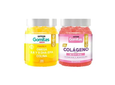 GOMITAS OMEGA 3 + GOMITAS ADULTO COLAGENO, BIOTINA
