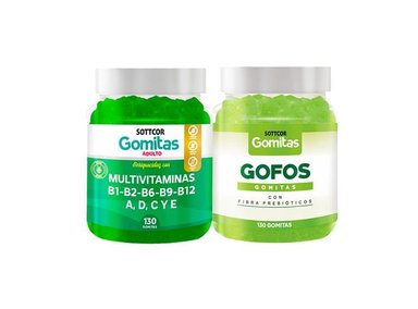 GOMITAS ADULTO MULTIVITAMINAS + GOMITAS GOFO CON FIBRA ADULTO