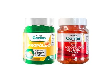 GOMITAS ADULTO PROPOLIO + GOMITAS CON DHA ACIDO FOLICO