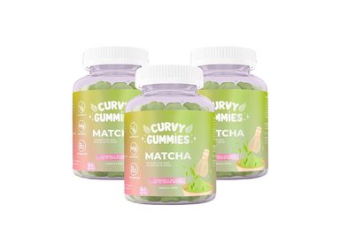 GOMITAS DE MATCHA CURVY GUMMIES 60 UNIDADES 3 POTES