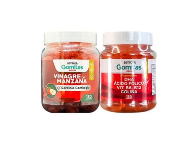 GOMITAS ADULTO VINAGRE DE MANZANA + GOMITAS DHA ÁCIDO FÓLICO