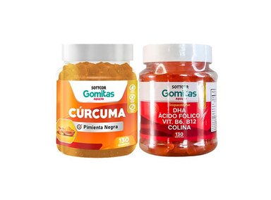 GOMITAS ADULTO CURCUMA + GOMITAS CON DHA ÁCIDO FÓLICO