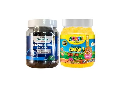 GOMITAS CON ESPIRULINA SELENIO +GOMITAS OMEGA PARA NIÑOS