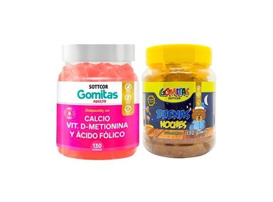 GOMITAS ADULTO CALCIO + GOMITAS BUENAS NOCHES PARA NIÑOS