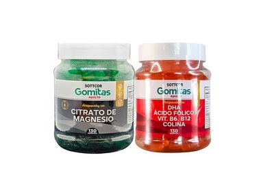 GOMITAS ADULTO CITRATO DE MAGNESIO +GOMITAS DHA ÁCIDO FÓLICO