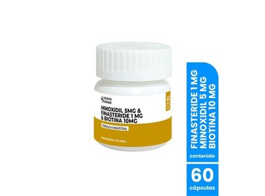 FINASTERIDE 1MG Y MINOXIDIL 5MG Y BIOTINA 10MG 60 CAP DERMO SUMAK