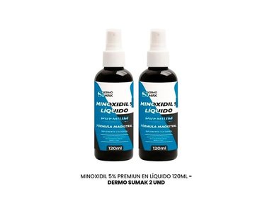 LOCION MINOXIDIL PREMIUN 5% LIQUIDO 120ML - DERMO SUMAK 2 UNI
