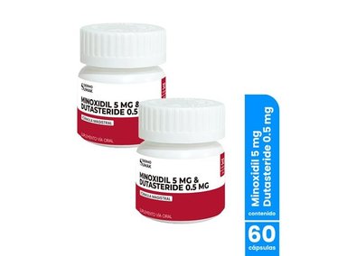 MINOXIDIL 5MG Y DUTASTERIDE 0,5 MG 30CAPS DERMOSUMAK 2 UND