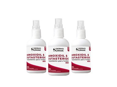 LOCIÓN MINOXIDIL 5% Y DUTASTERIDE 0.5% 60ML DERMO SUMAK 3 UND - 1