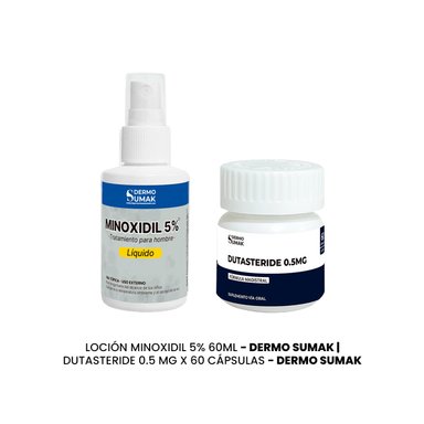DÚO MINOXIDIL 5MG LOCIÓN + DUTASTERIDE 0.5MG 60 CAPS DERMOSUMAK
