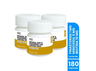 FINASTERIDE 1MG Y MINOXIDIL 5MG Y BIOTINA 10MG 60CAP DERMO SUMAK 3 UND