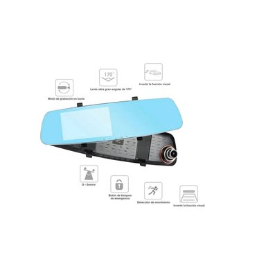 ESPEJO RETROVISOR DVR CD-D3 CON CÁMARA DOBLE VISIÓN - 5