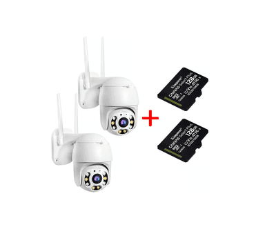 PACK 2 CÁMARAS LANTUN A6 WIFI FULL HD 1080MPX IP Y 2 MEMORIAS 128GB VISIÓN NOCTURNA - 1
