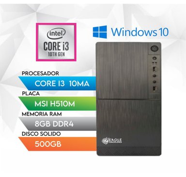 CPU INTEL RAM 8GB CORE I3-10100T SSD 500GB WINDOWS 10 COMPUTADORA PC - 1