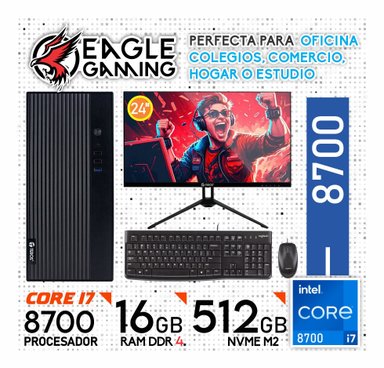 COMPUTADORA INTEL INTEL CORE I3 RAM 8GB PC CORE I3 8100 SSD 500GB MONITOR 22 FHD WEBCAM - 1