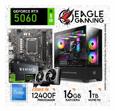 COMPUTADORA GAMER INTEL CORE I5 12400F RTX 5060 8GB,RAM  16GB ,SSD 1TB - 1