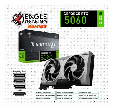 COMPUTADORA GAMER INTEL CORE I5 12400F RTX 5060 8GB,RAM  16GB ,SSD 1TB - 2
