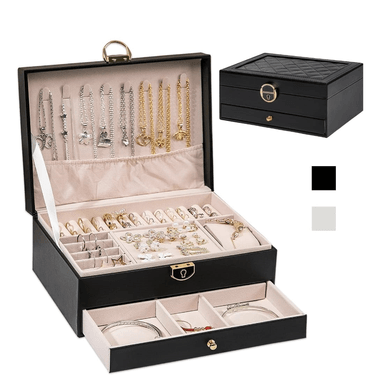 JOYERO SSH-23B MULTIFUNCIONAL 2 NIVELES GRAN CAPACIDAD NEGRO