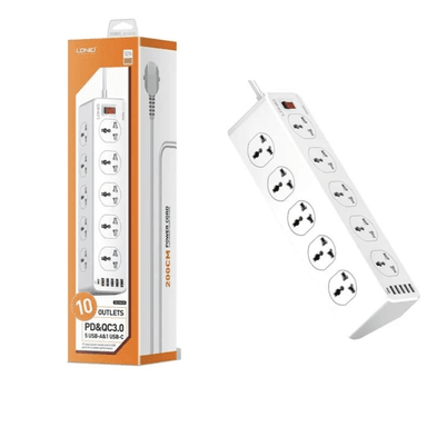 ENCHUFE EXTENCION DE CORRIENTE CARGA RÁPIDA SC10610 10SOCKET 5USB 1C