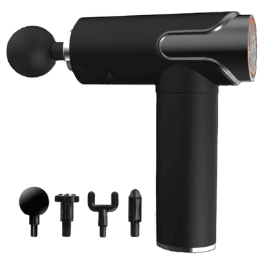 MASAJEADOR GUN PISTOLA CON 4 CABEZALES DIGITAL