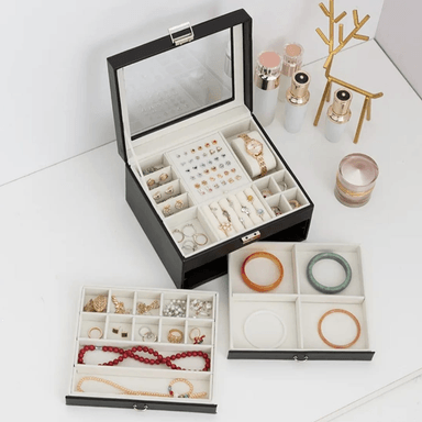 JOYERO CAJA ORGANIZADORA PORTÁTIL DE 3 COMPARTIMIENTOS