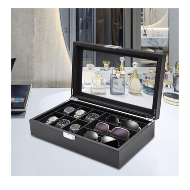 ORGANIZADOR DE LUJO PARA 6 RELOJES Y 3 GAFAS - ELEGANCIA Y VISIBILIDAD