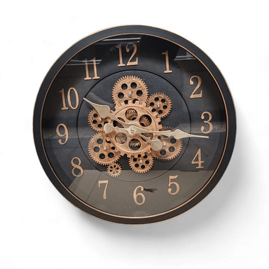 RELOJ DE PARED ANALÓGICO CON ENGRANAJES A LA VISTA ELEGANCIA INDUSTRIAL