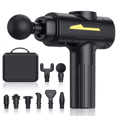 PISTOLA DE MASAJE 8 CABEZAS ALIVIO DE DOLOR Y RECUPER NEGRO