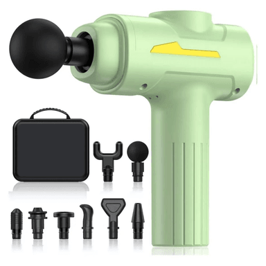 PISTOLA DE MASAJE 8 CABEZAS ALIVIO DE DOLOR Y RECUPER VERDE CLARO