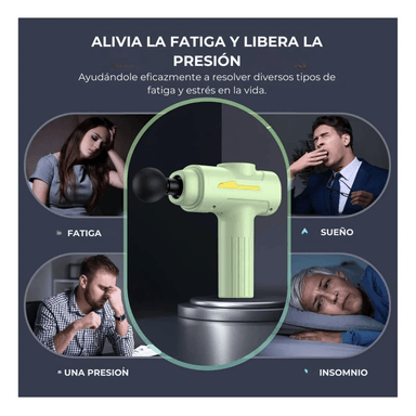 PISTOLA DE MASAJE 8 CABEZAS ALIVIO DE DOLOR Y RECUPER VERDE CLARO - 6