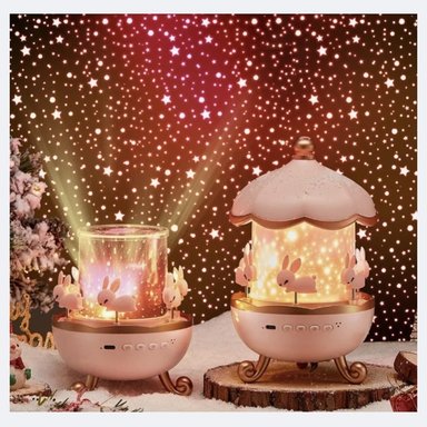 LÁMPARAS DE CARRUSEL PROYECTOR ESTRELLAS CON BLUETOOTH CON 6 LÁMINA