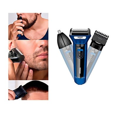 MÁQUINA DE AFEITAR SONAR 6020 3 EN 1 CON CABEZAL INTERCAMBIABLE INALÁMBRICA