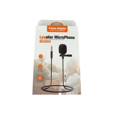 MICRÓFONO SOLAPERO LAVALIER 3.5 MM PARA CELULAR Y PC CON GANCHO