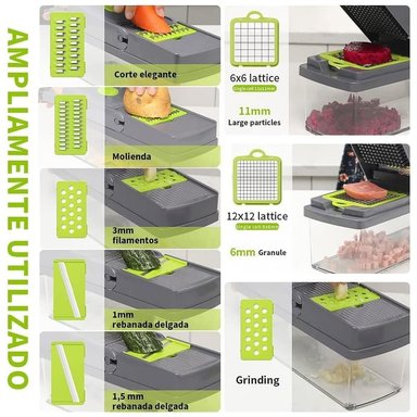 PICADOR DE VERDURAS ALIMENTOS MULTIFUNCIONAL CORTADOR MULTIUSO 12 EN 1 - 4