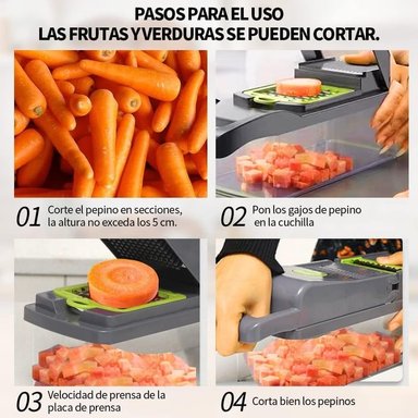 PICADOR DE VERDURAS ALIMENTOS MULTIFUNCIONAL CORTADOR MULTIUSO 12 EN 1 - 6