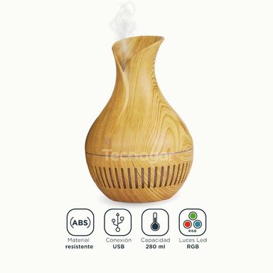 HUMIDIFICADOR JARRITA DIFUSOR AROMATERAPIA PURIFICADOR DE AIRE LED