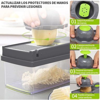 PICADOR DE VERDURAS ALIMENTOS MULTIFUNCIONAL CORTADOR MULTIUSO 12 EN 1 - 6