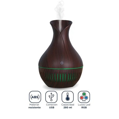 HUMIDIFICADOR JARRITA DIFUSOR AROMATERAPIA CON LUCES LED RGB