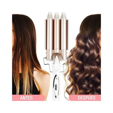 RIZADOR HR722 ONDULADOR CABELLO TENAZA 3 TUBOS ONDULADOS PERFECTOS 220°
