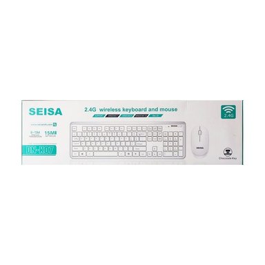 TECLADO Y MOUSE INALÁMBRICO SEISA DN-K07 BLANCO USB 2.4 GHZ WINDOWS Y MACBOOK - 2