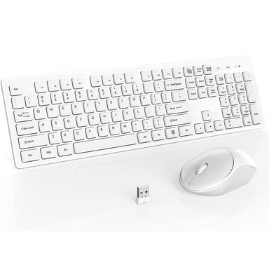 TECLADO Y MOUSE INALÁMBRICO SEISA DN-K07 BLANCO USB 2.4 GHZ WINDOWS Y MACBOOK - 4